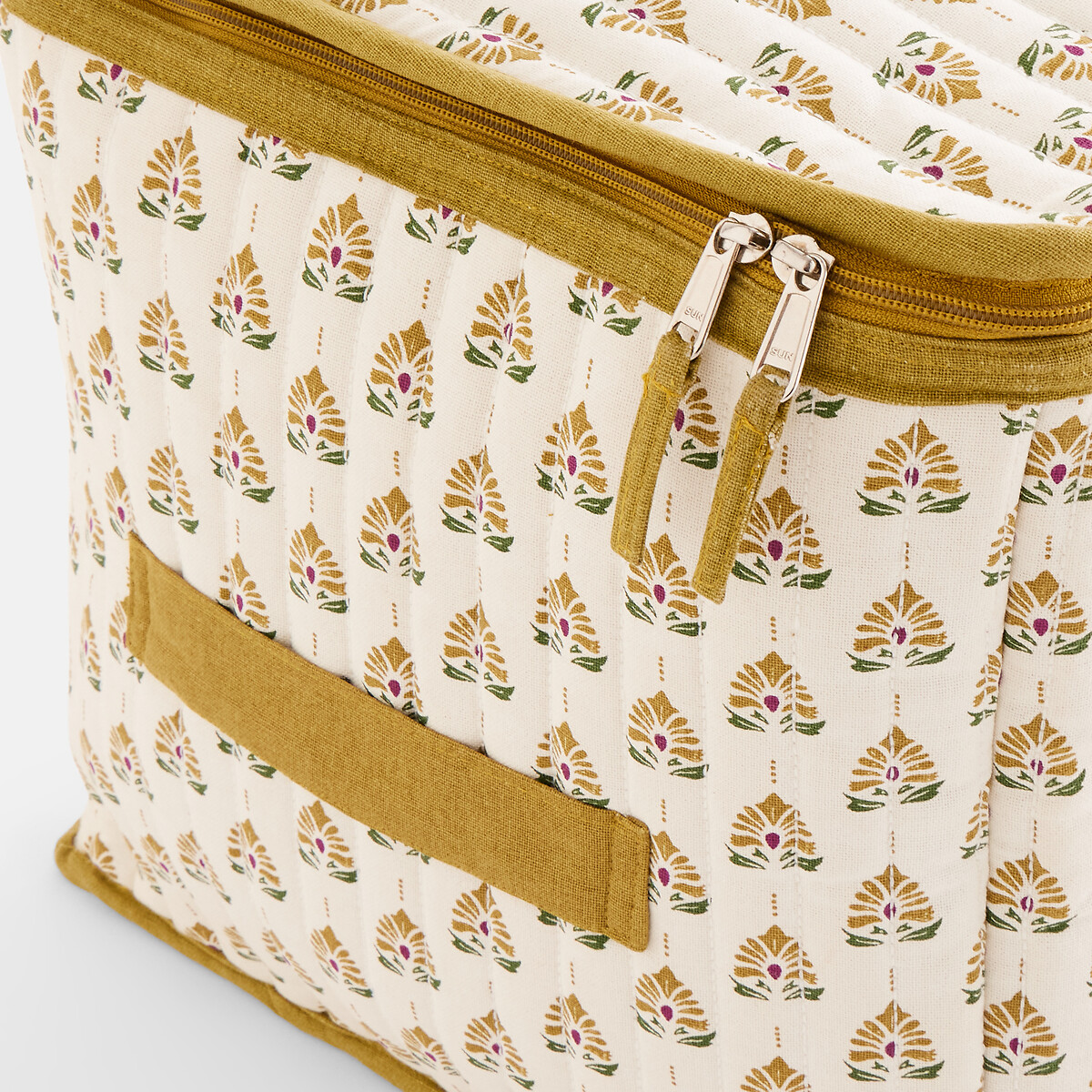 Housse de rangement matelassée en coton, hauteur 32 cm, SIVALI imprimé fond écru, LA REDOUTE INTERIEURS