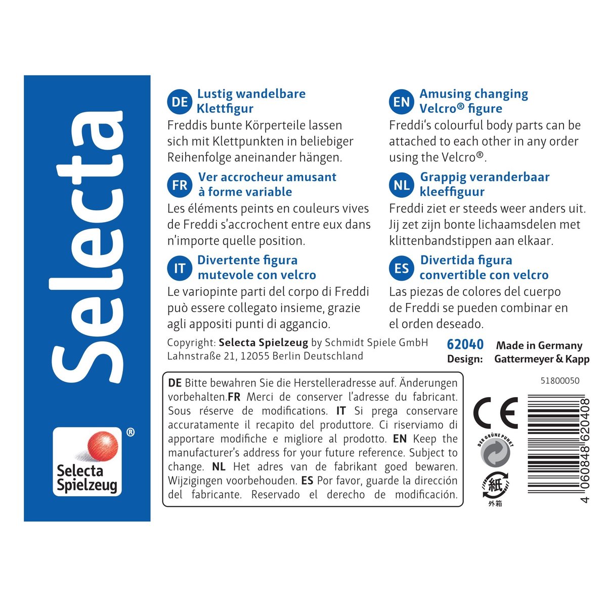 Freddi le petit ver accrocheur orange, SELECTA