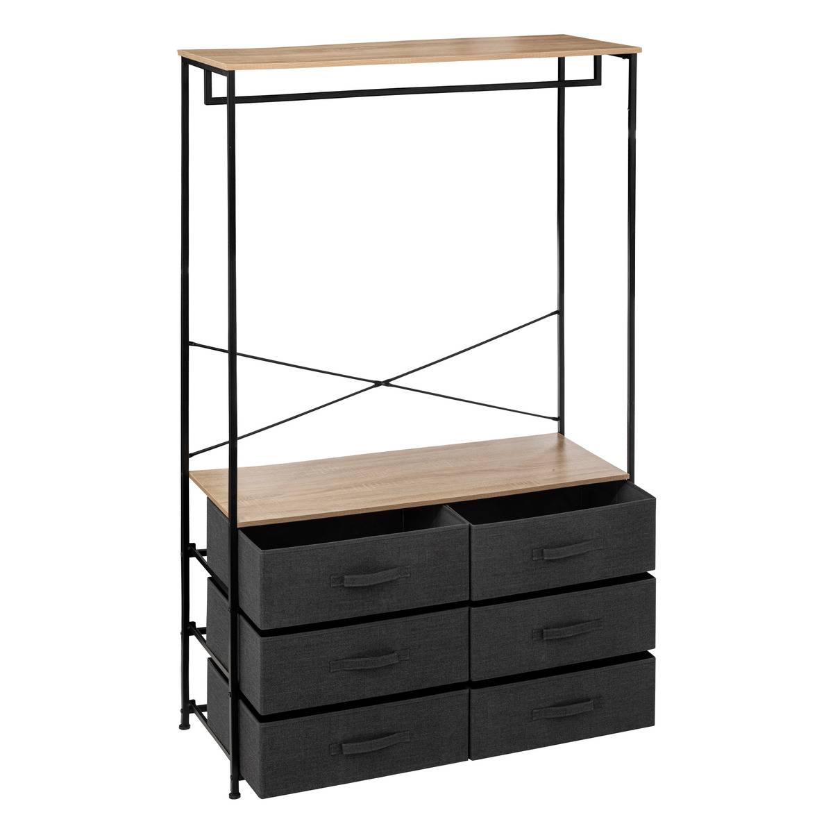 Dressing penderie 6 tiroirs TISSA gris, 5FIVE SIMPLY SMART