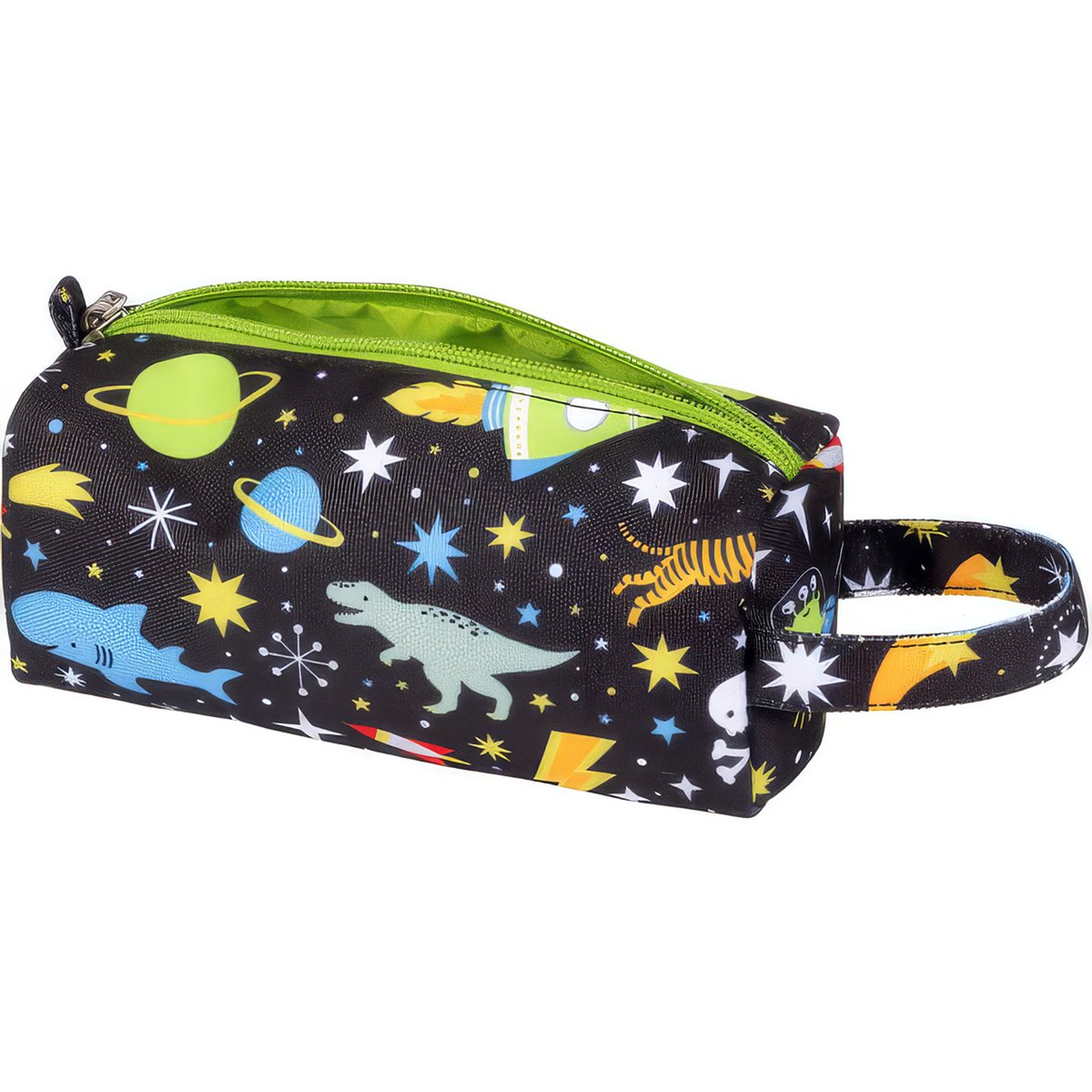 Trousse Galaxie noir, vert, blanc, A LITTLE LOVELY COMPANY