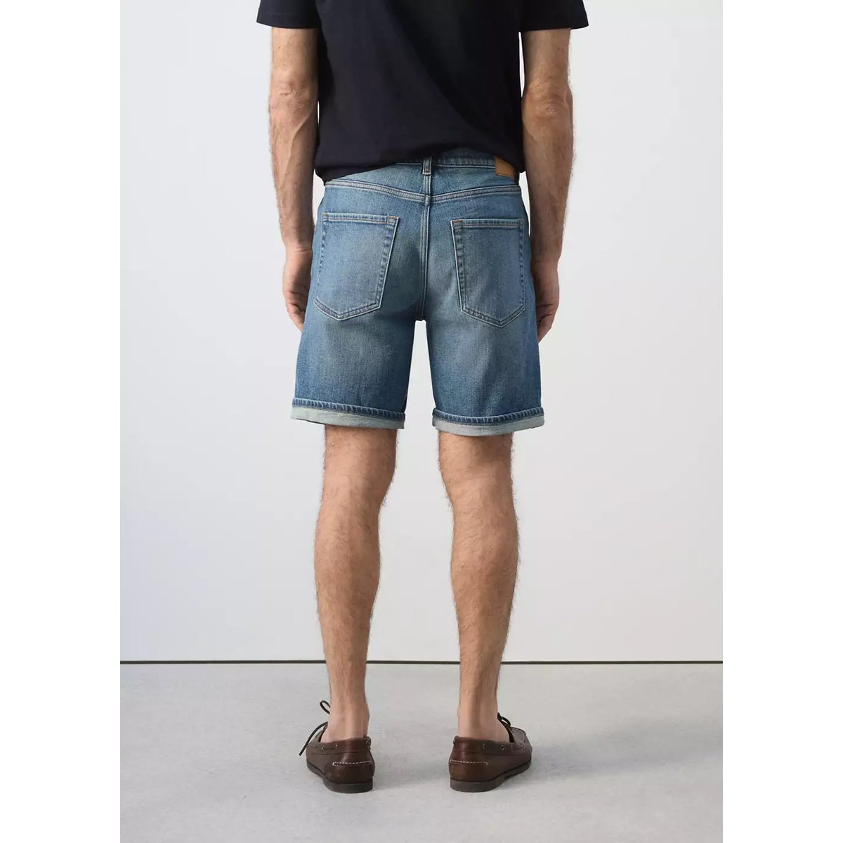 Bermuda en jean slim fit bleu moyen, MANGO MAN