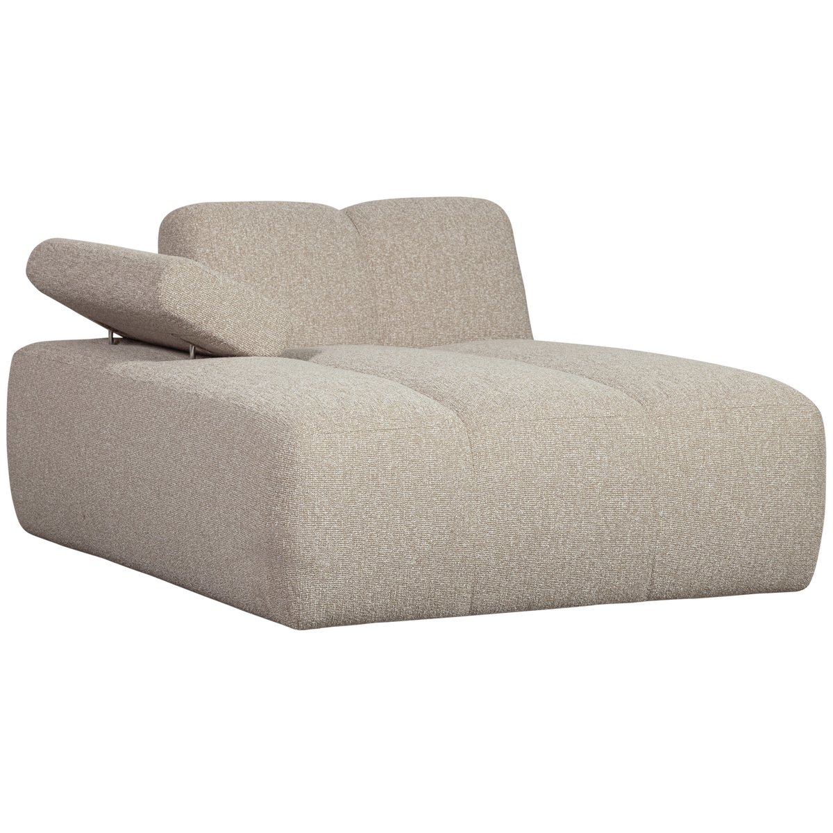 Élément de canapé méridienne gauche de bouclé MOJO beige, WOOOD