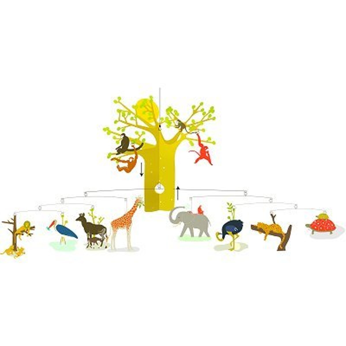 Mobiles polypro La savane africaine multicolore, DJECO