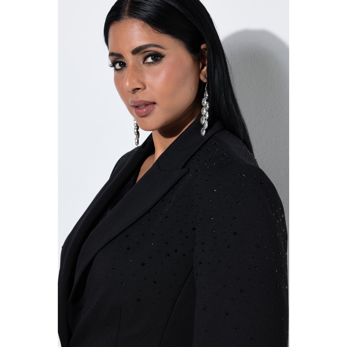 Blazer avec petits strass fantaisie noir, ULLA POPKEN