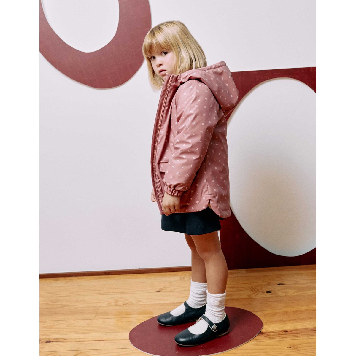 Parka en caoutchouc rembourrée avec capuche et imprimé floral rose, ZIPPY