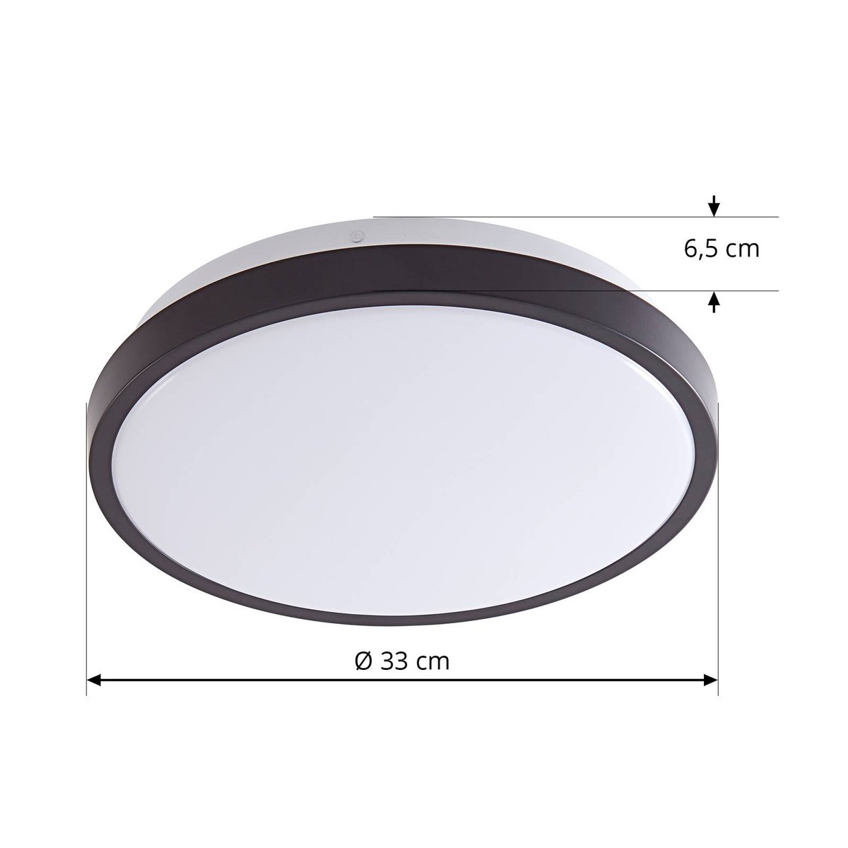 Plafonnier en métal moderneLED, Medon noir, blanc, LINDBY