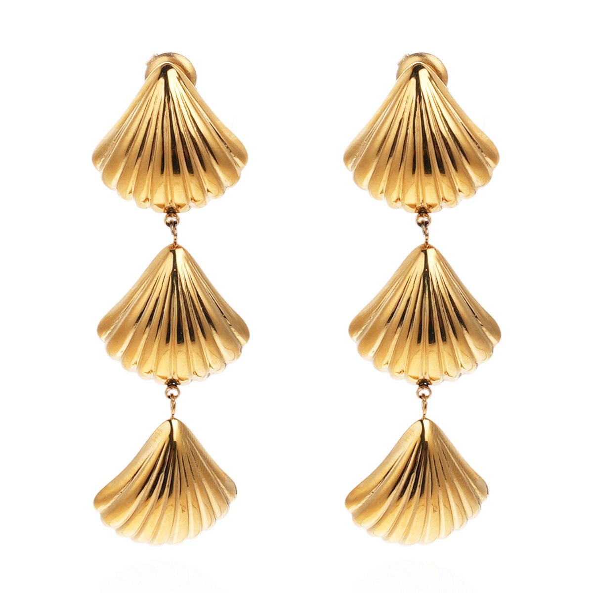 Boucles d'oreilles pendantes coquillages LOUMA doré, HIPANEMA