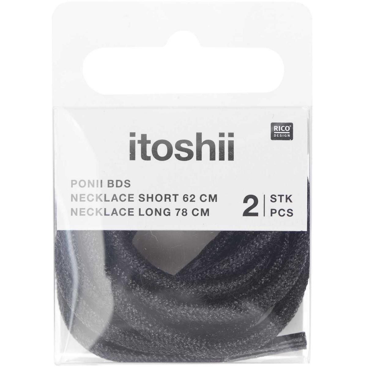 Itoshii pack 2 cordons 2 tailles noir couleur unique, RICO DESIGN