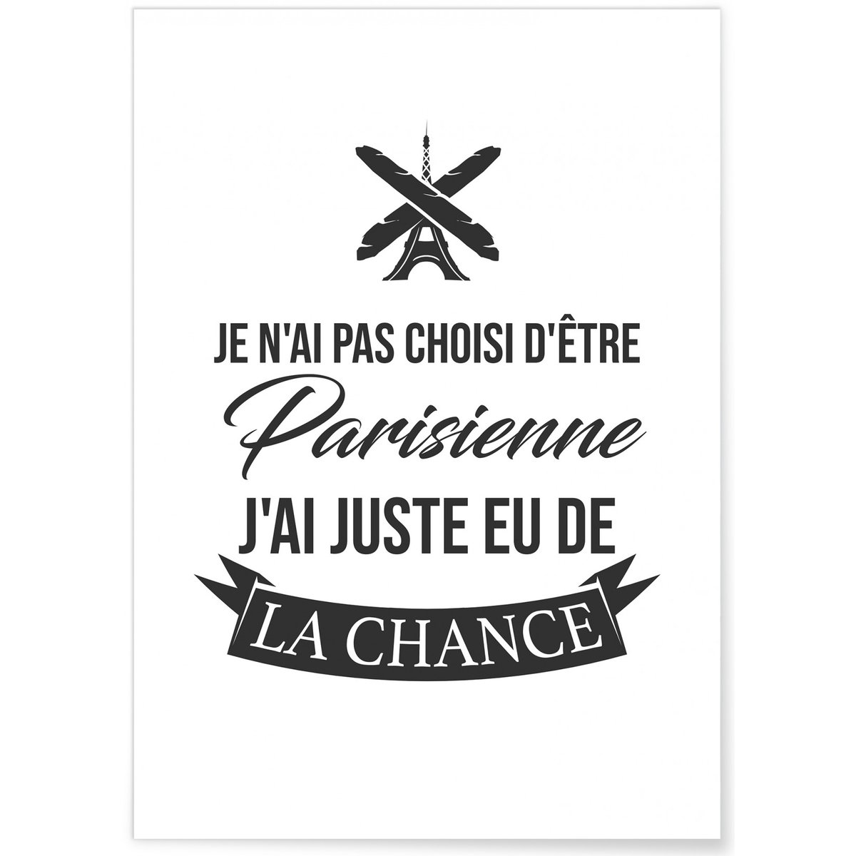 Affiche 'Je n'ai pas choisi d'être parisienne' blanc, L'AFFICHERIE