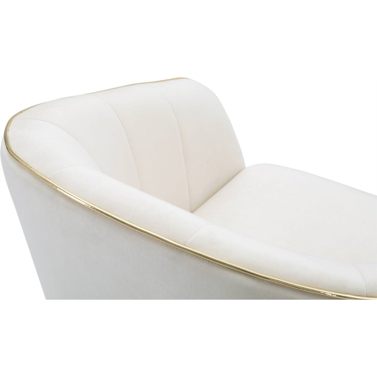 Fauteuil coquille rembourré esprit glamour GLAM crème et or, RECOLLECTION