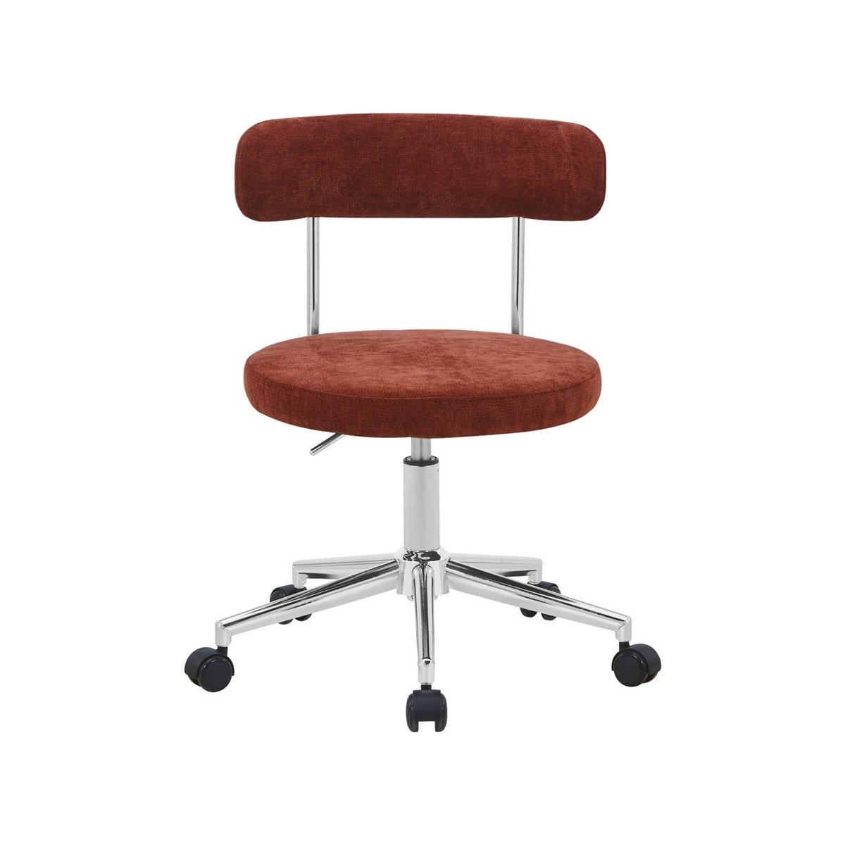 Chaise de bureau vintage à roulettes tissu ANGELA rouge, SWEEEK