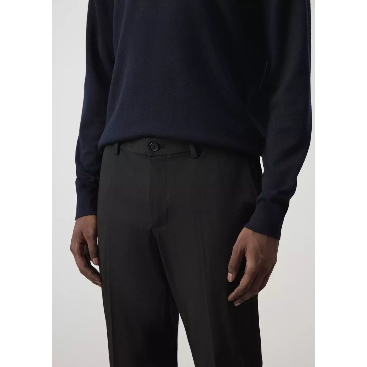 Pantalon Bologna cropped slim-fit noir, MANGO MAN