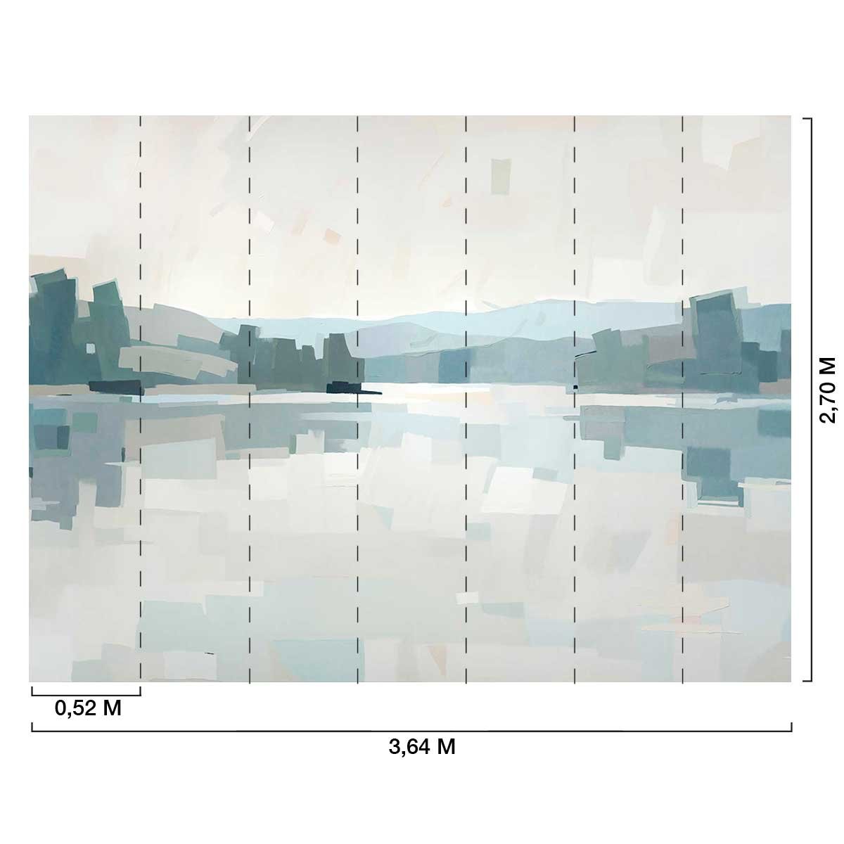 Papier peint Lumière lacustre bleu & gris bleu, HEXOA