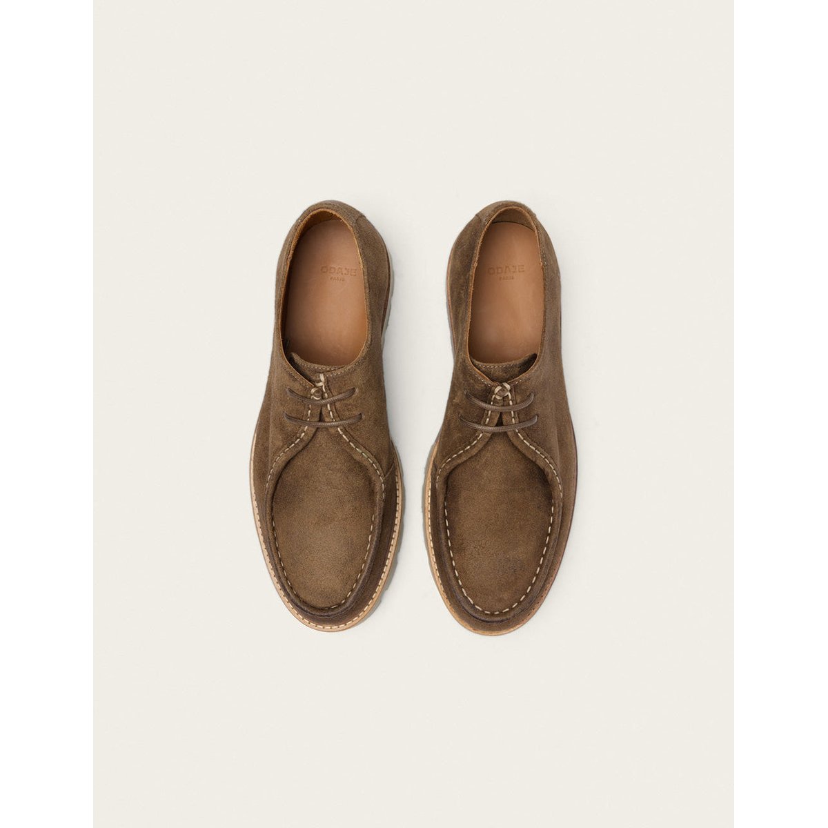 Derbies GONTRAN suède huilé taupe, ODAJE