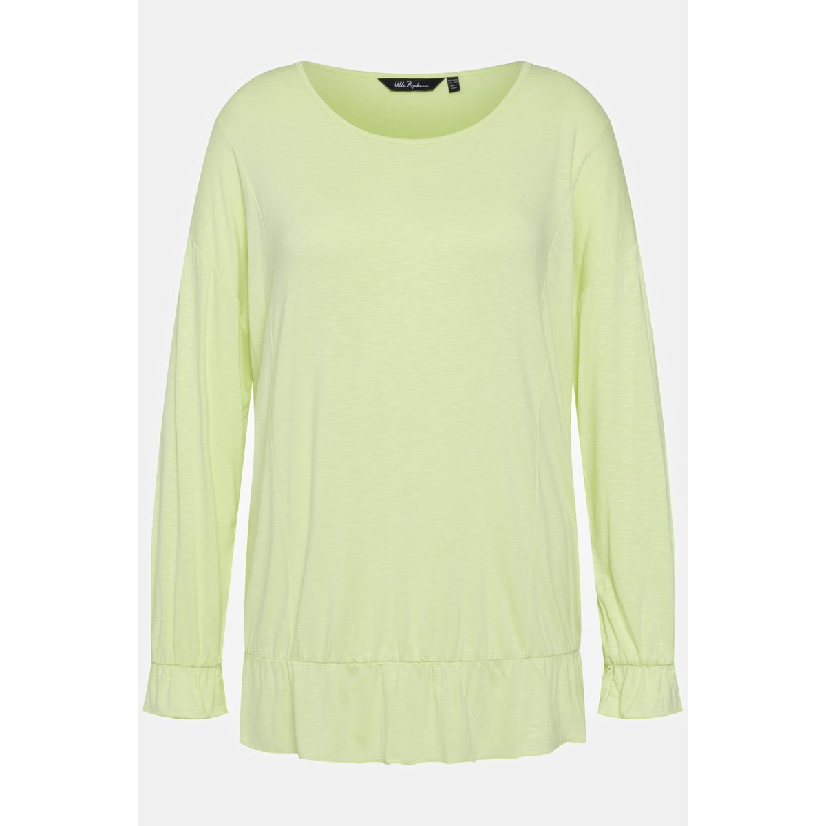 T-shirt, volants, oversize, col rond vert citron, ULLA POPKEN
