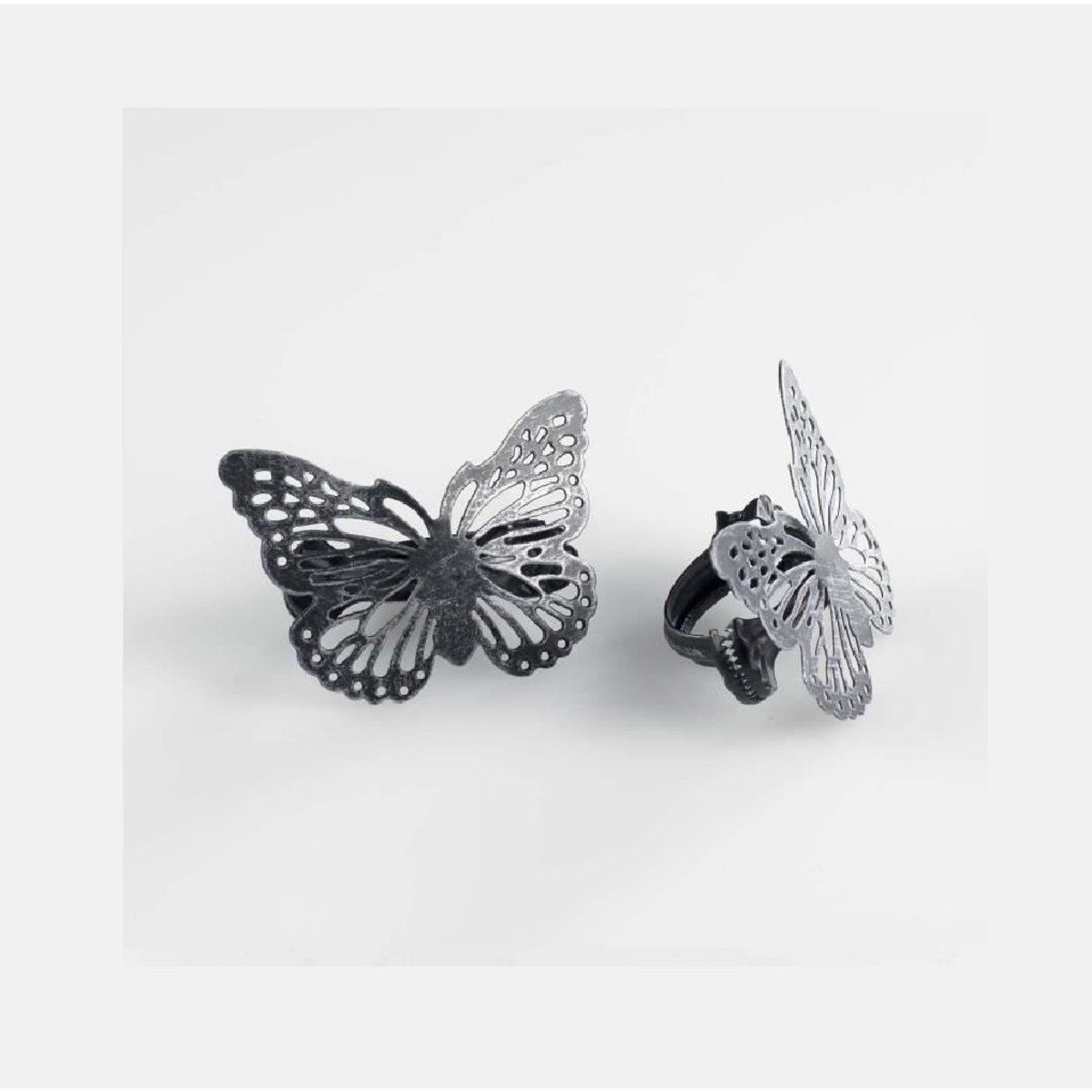2 Embrasses Papillo noir argent noir, EDEN