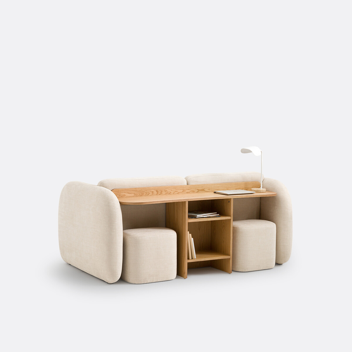 Zetel 2-zit in polyester, Berile ecru, LA REDOUTE INTERIEURS