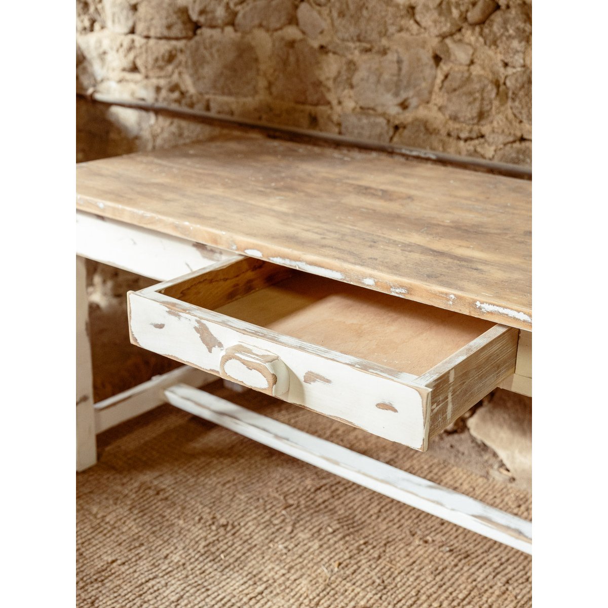 Table à manger en chêne Romy N°1541 - Bon état blanc, DEBONGOUT