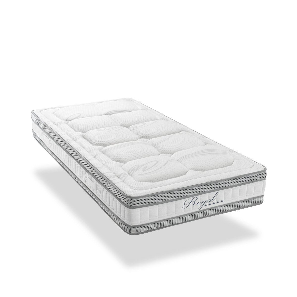 Pack Prêt à dormir ROYAL 5*Matelas Mémoire de forme + Sommier + Accessoires blanc, HYPSOM