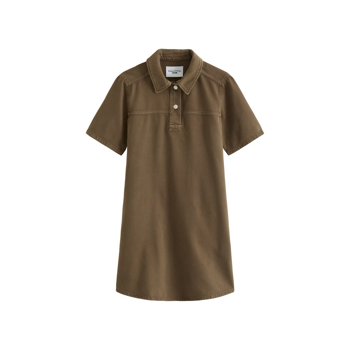 Mini-robe flared en sergé de coton organique et de lyocell marron foncé, MARC O’POLO DENIM