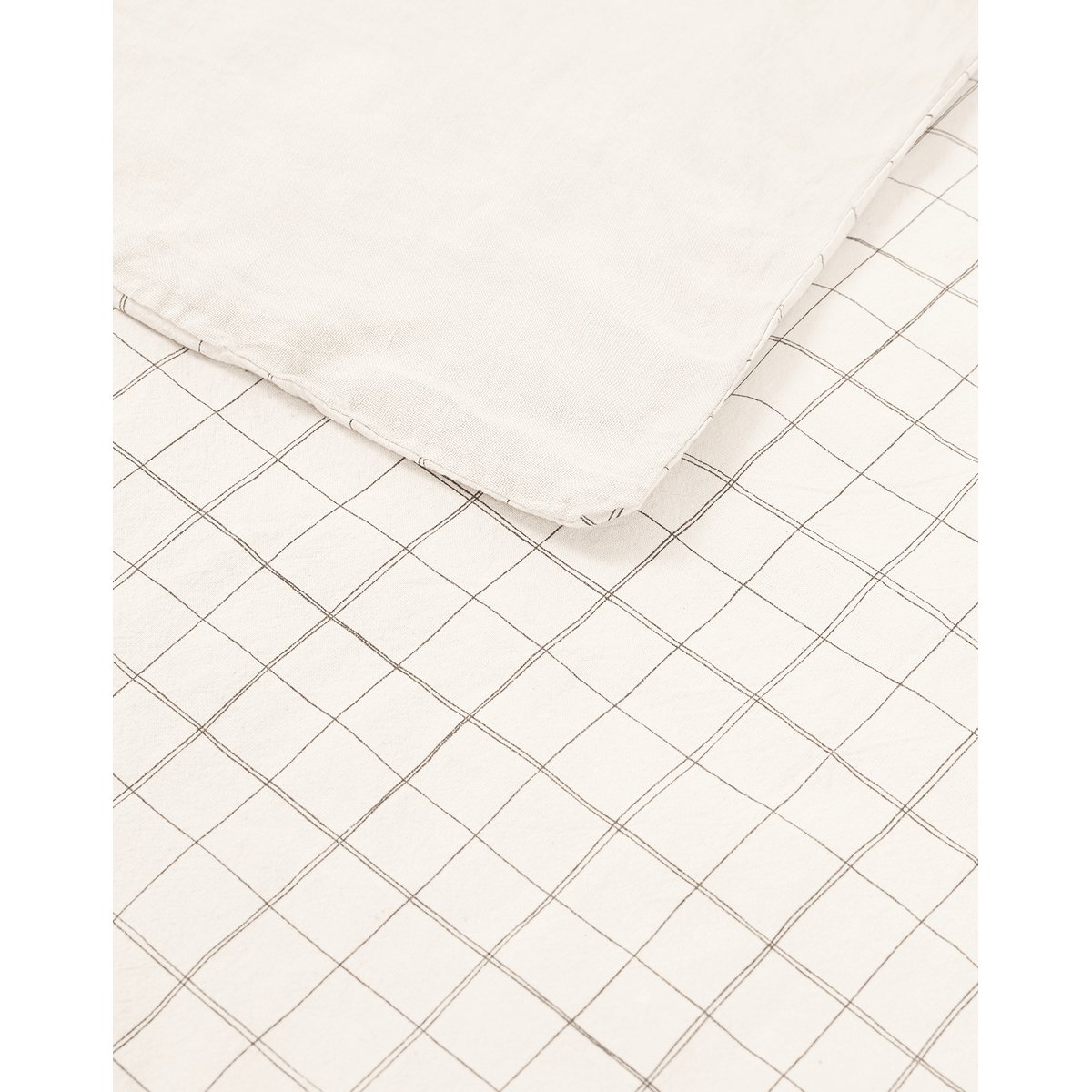 Housse de couette enfant en lin français et coton bio lavés L1N0 off white, NOBODINOZ