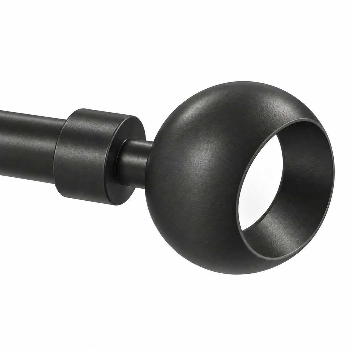 Kit tringle extensible  embout rond ajouré D16/13 mm noir mat, MOBOIS