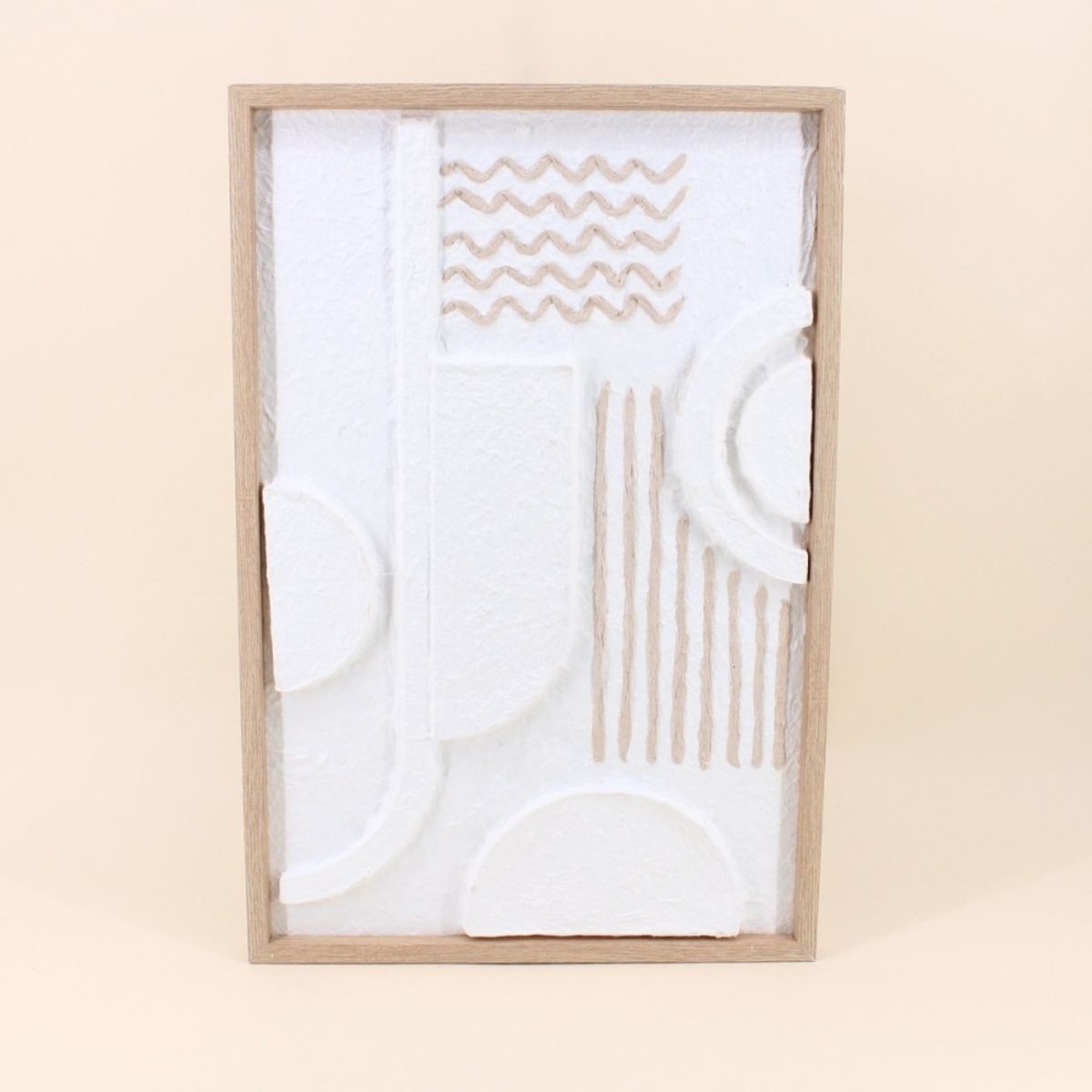 Set de 3 cadres décoratifs en relief 40x60cm blanc, ORNAMI