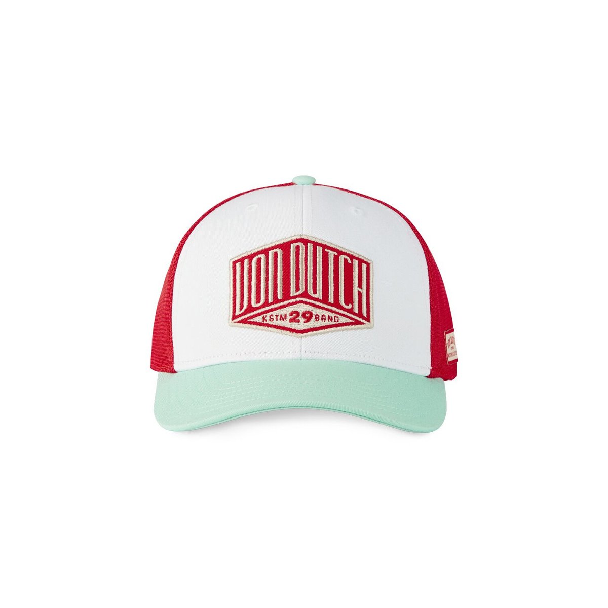 Casquette Trucker S-CURVED blanc/vert pâle/rouge, VON DUTCH