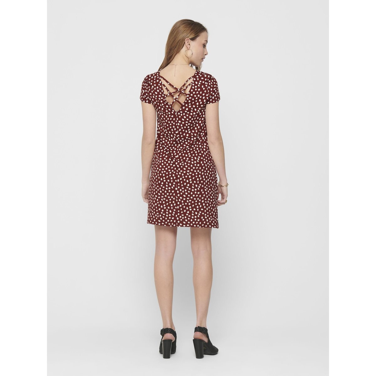 Robe courte, croisé au dos henna, ONLY