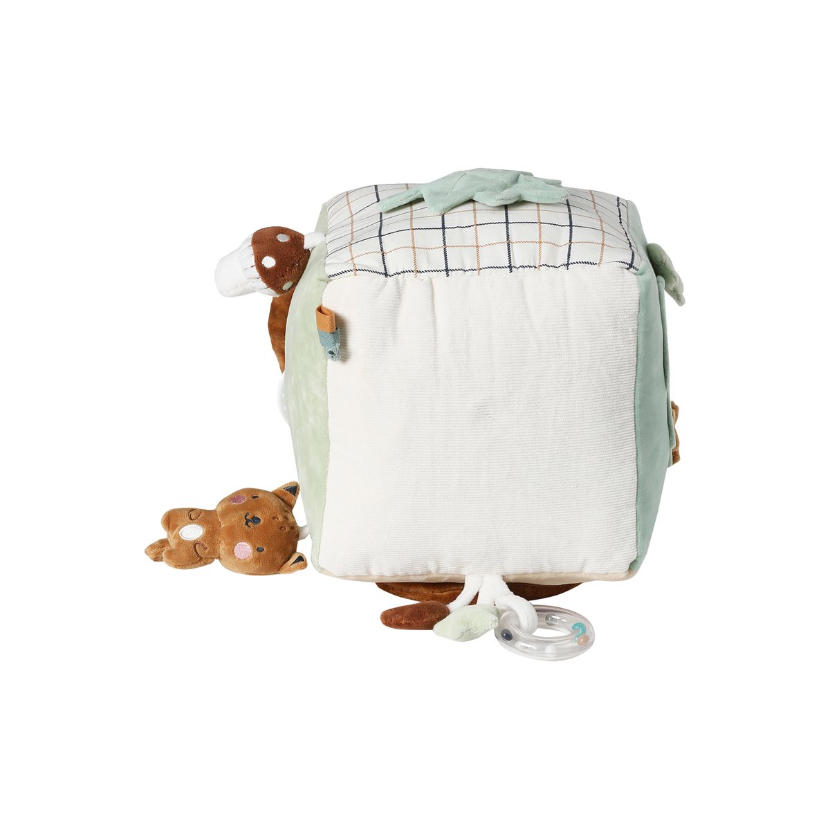 Grand cube d'activités en tissu GREEN FOREST marron, VERTBAUDET