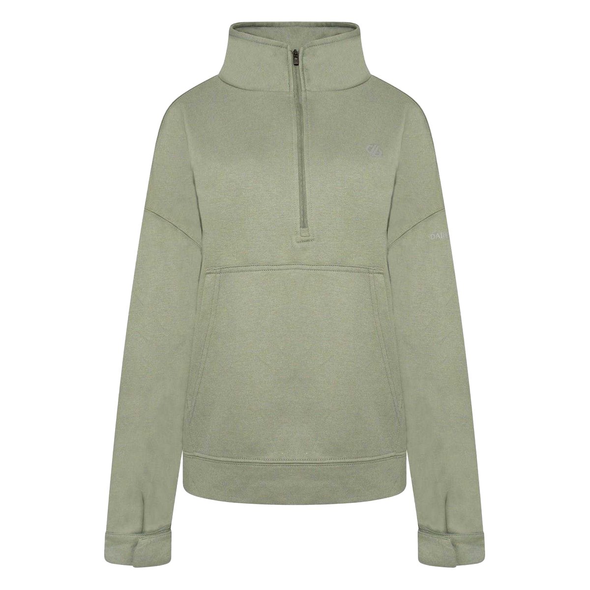 Sweat uni à col montant zippé kaki, DARE 2B