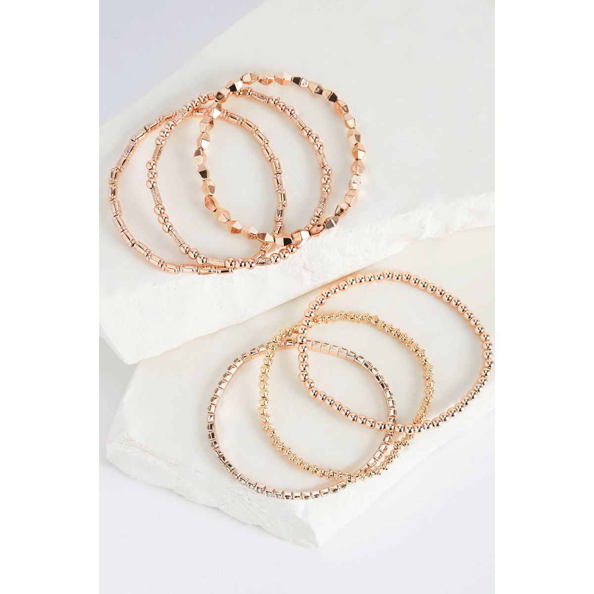 Bracelets stretch scintillants, lot de or rose, NEXT