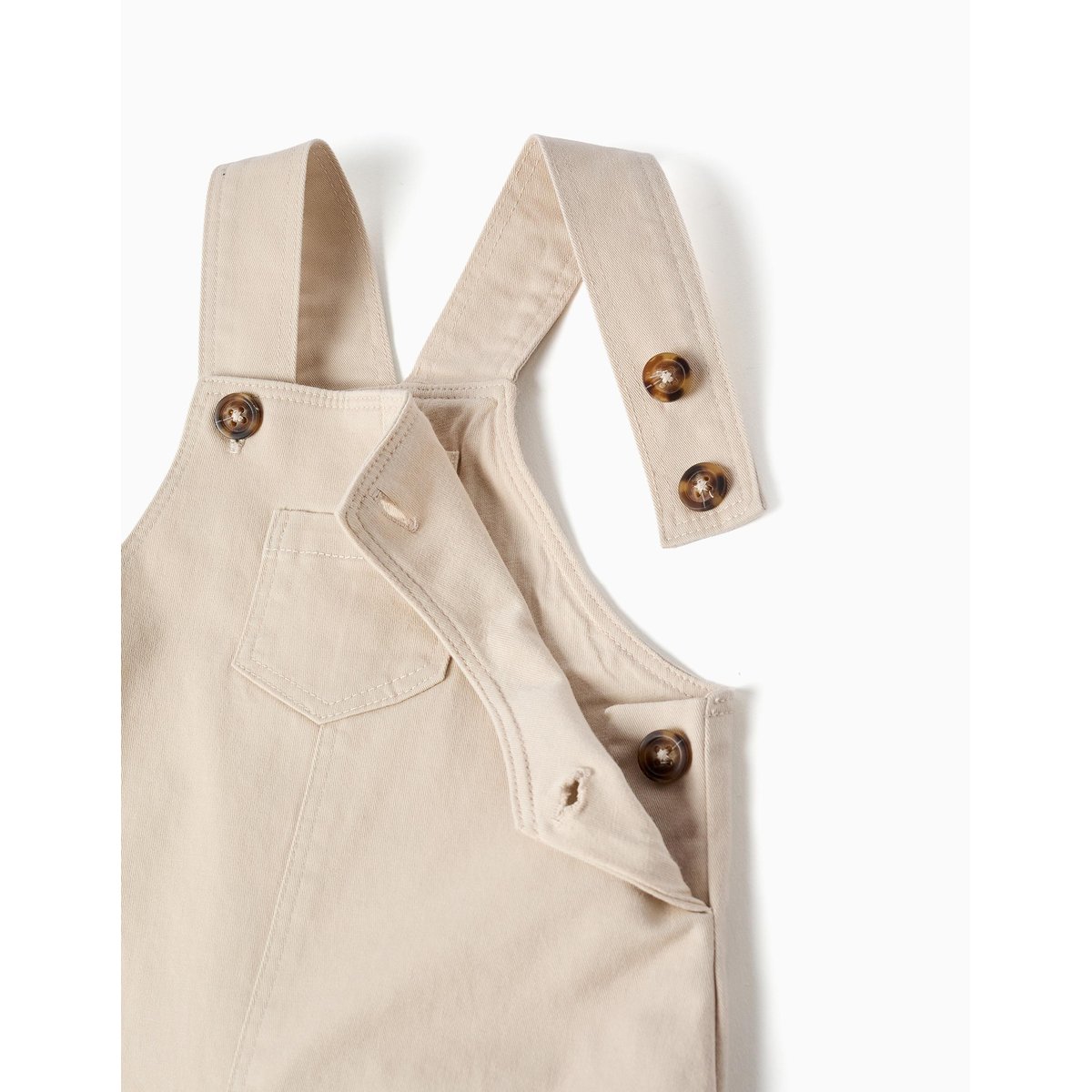 Salopette en sergé avec poche avant beige clair, ZIPPY