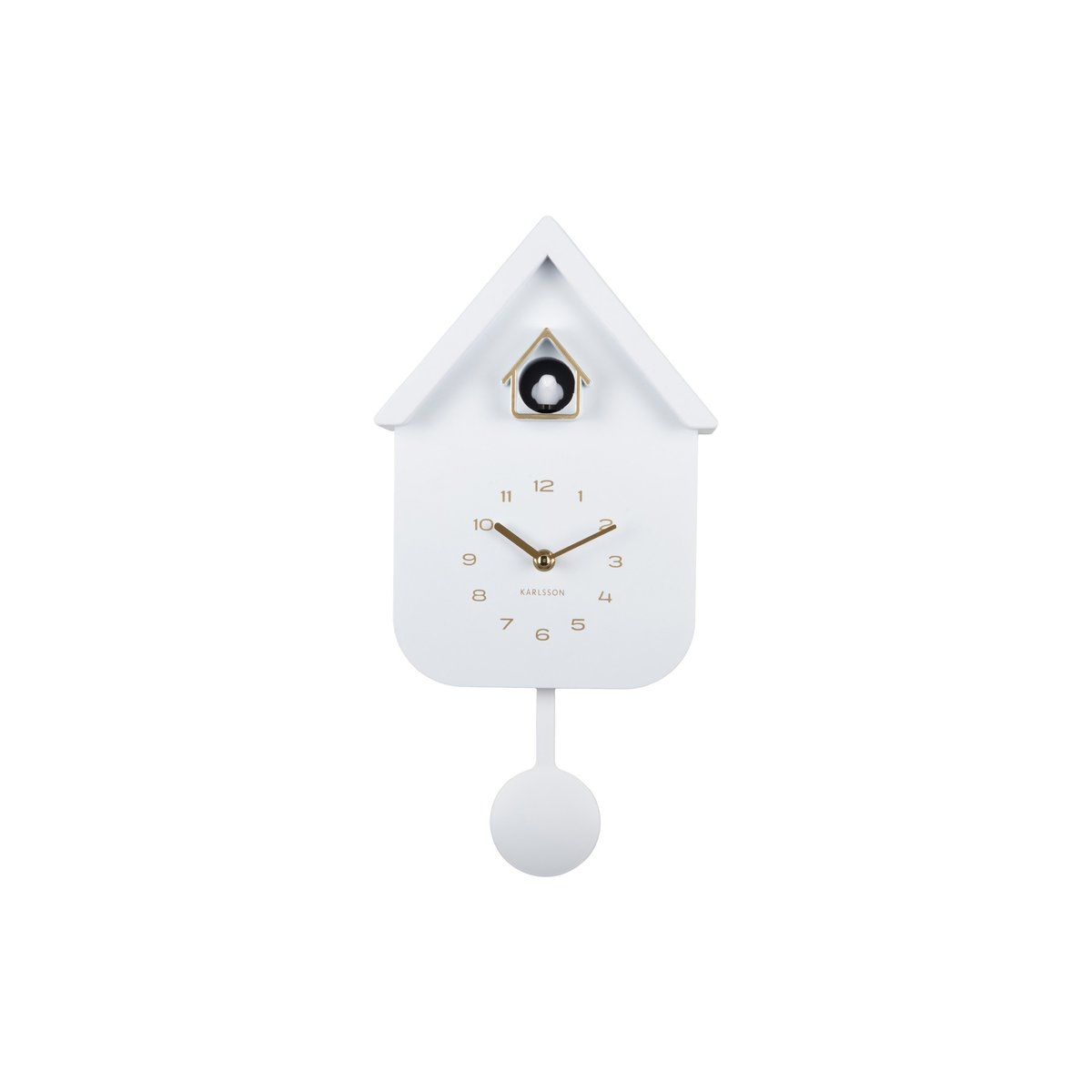 Horloge Murale Plastique SOLO COLOR CUCKOO blanc, KARLSSON