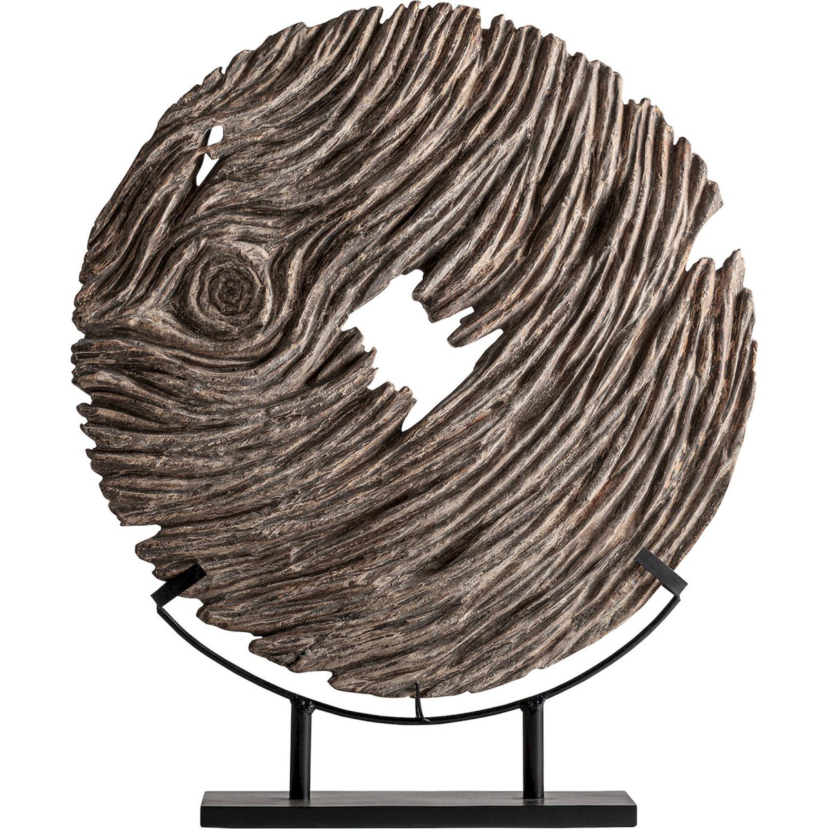 Sculpture sur pied en bois collection S.RAMESH marron et noir, RECOLLECTION