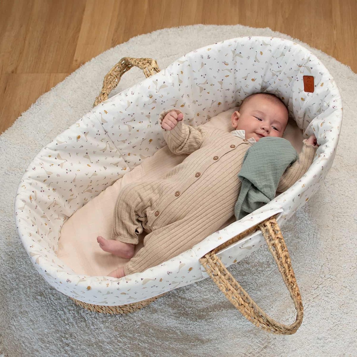 Couffin bébé avec Matelas, Habillage et Drap Housse SIDONIA sidonia, beige, écru, blanc, SEVIRA KIDS