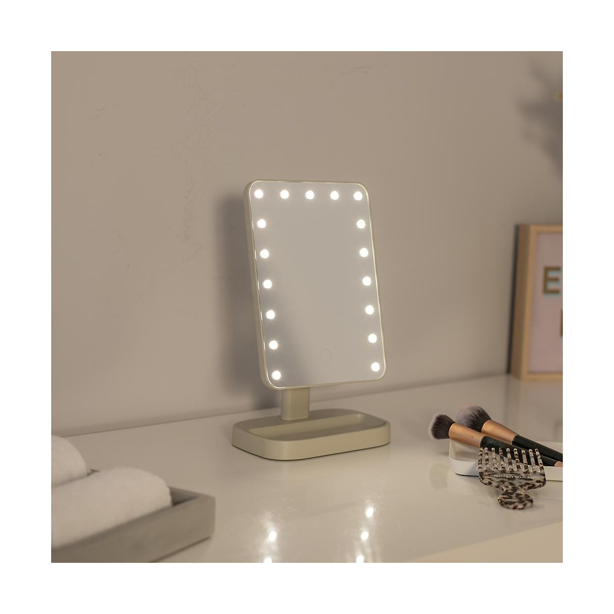 Miroir de maquillage lumineux gris, LIVOO
