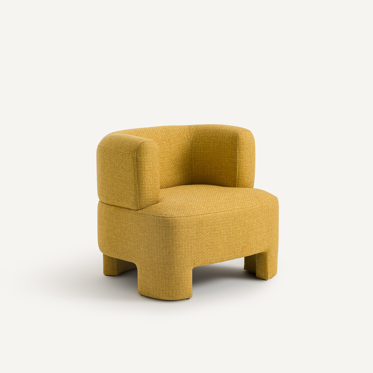 Kleine fauteuil in getextureerd polypropyleen Darrel zonnebloemgeel, AM.PM