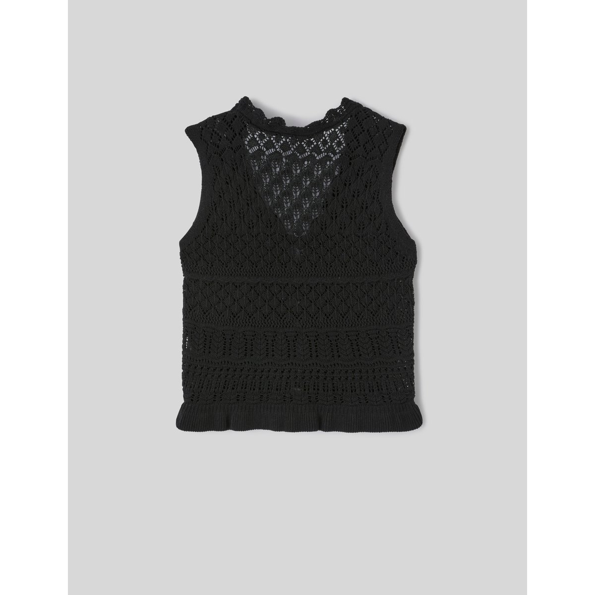 Gilet sans manches crochet noir, BZB
