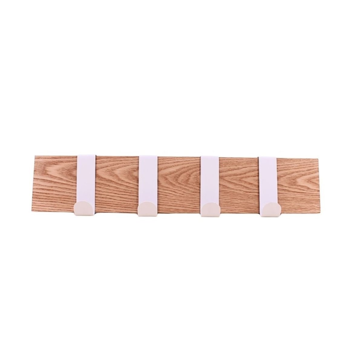 Patère 4 têtes en bois et métal blanc 51cm blanc, ORNAMI