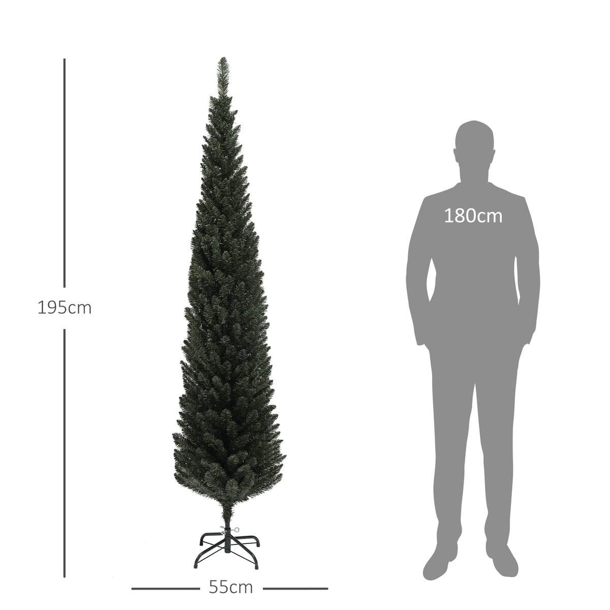Sapin de Noël Plastique Vert vert, HOMCOM