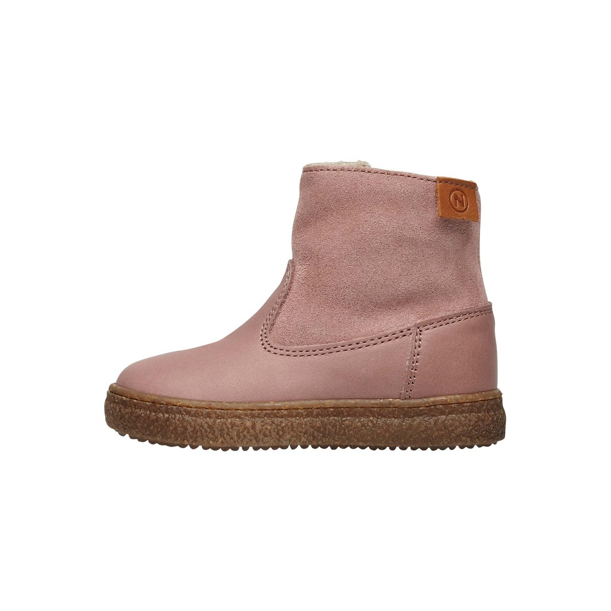 Bottines En Nappa Et Suède Alpina rose, NATURINO