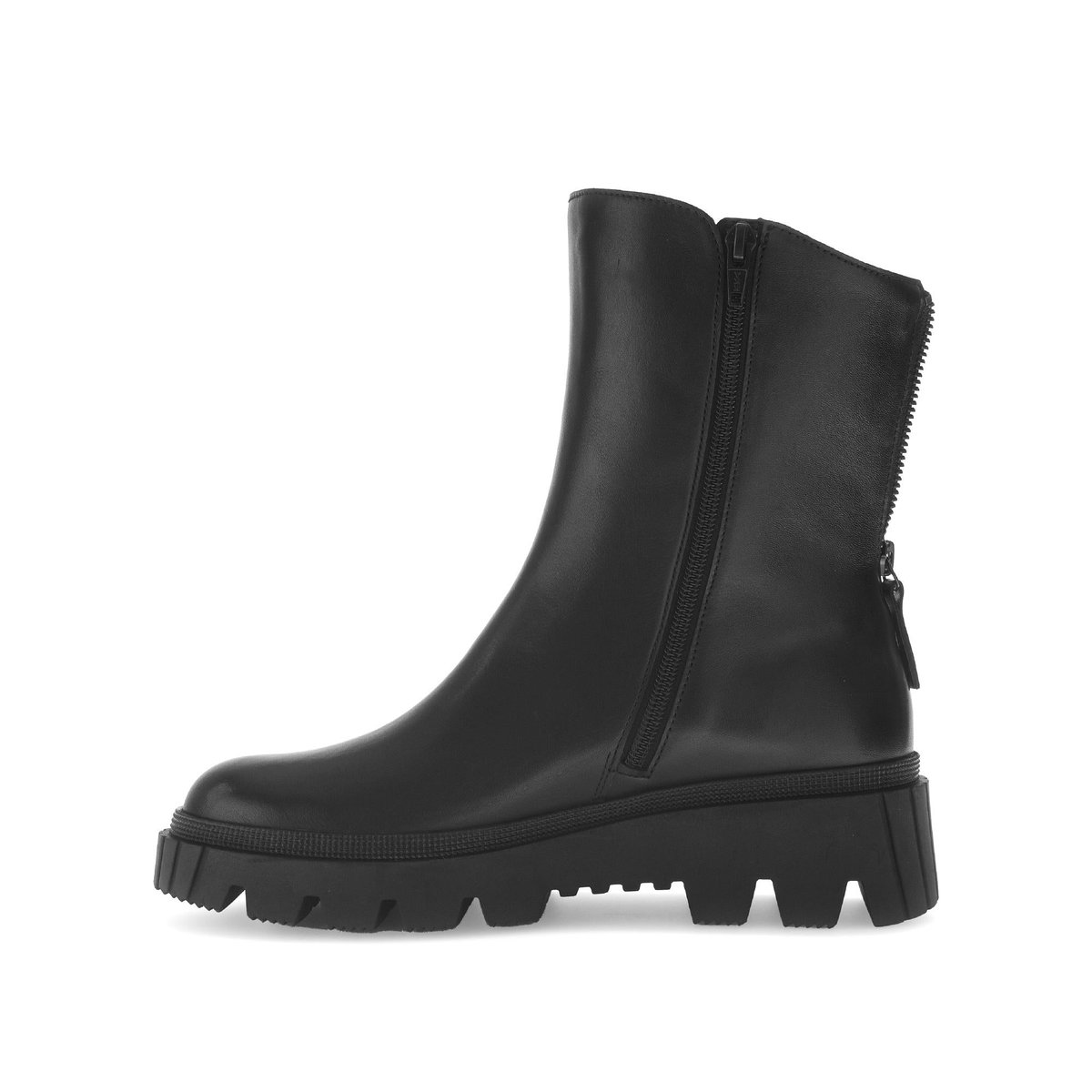 Bottines en cuir lisse à talon décroché noir, GABOR