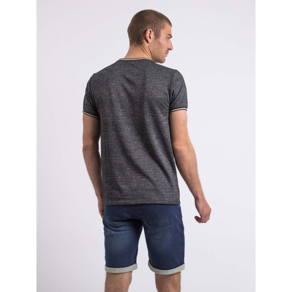 T-shirt Col Rond Pur Coton Nenalo noir, RITCHIE