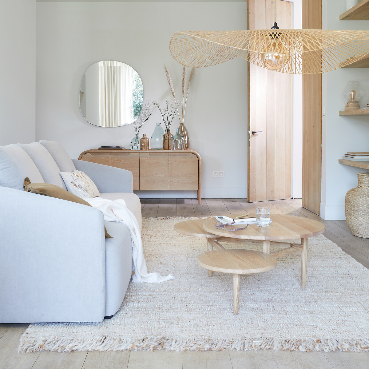 Ezia Lightweight 100cm Diameter Bamboo Ceiling Light Shade natural, LA REDOUTE INTERIEURS