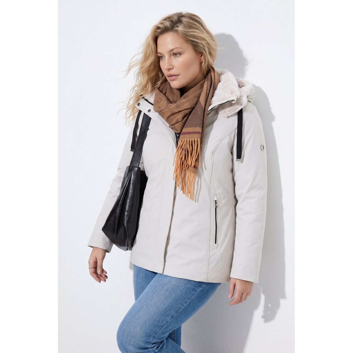 Veste HYPRAR, col montant, capuche amovible sable clair, ULLA POPKEN