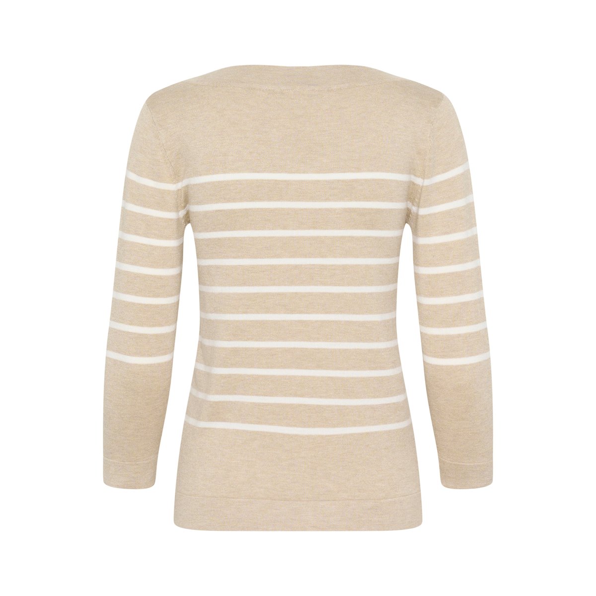 Pullover tricoté gris feather grey mel./blanc chalk rayé, KAFFE