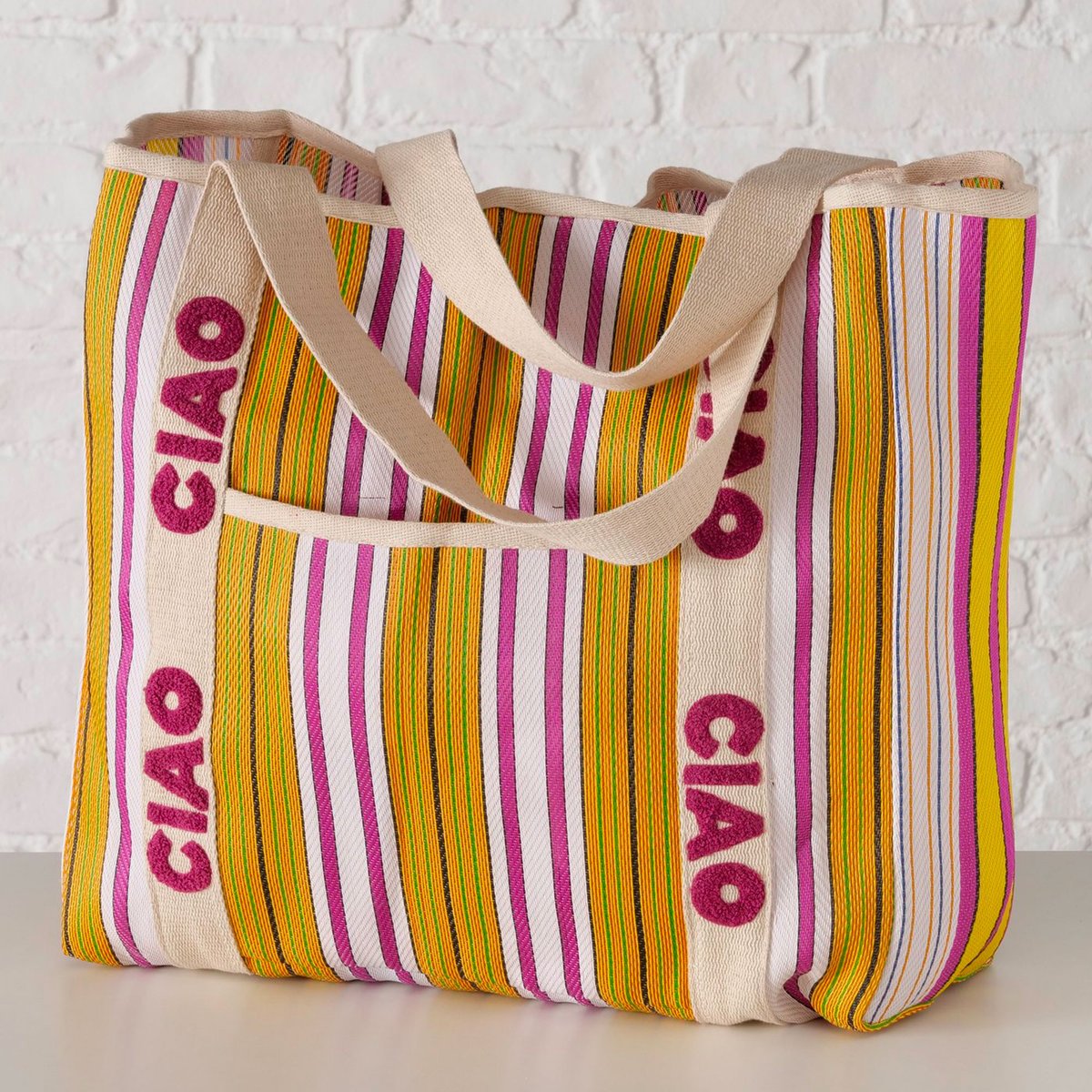 Sac de plage en tissu multicolore Ciao 39x37x14cm doré, WADIGA