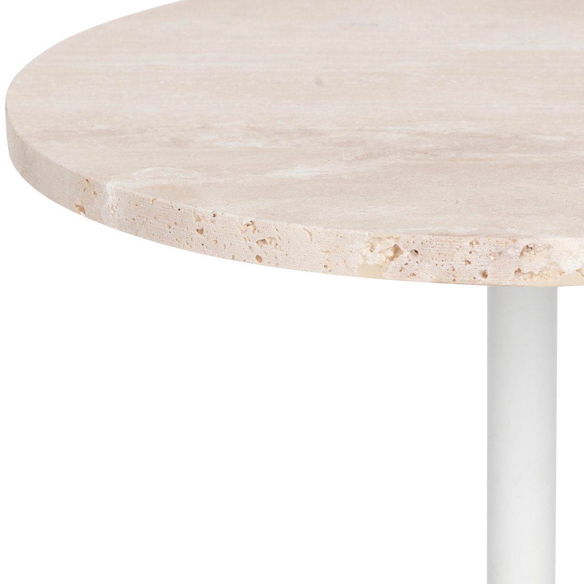Table d'appoint plateau en travertin CELEN blanc, ATMOSPHERA