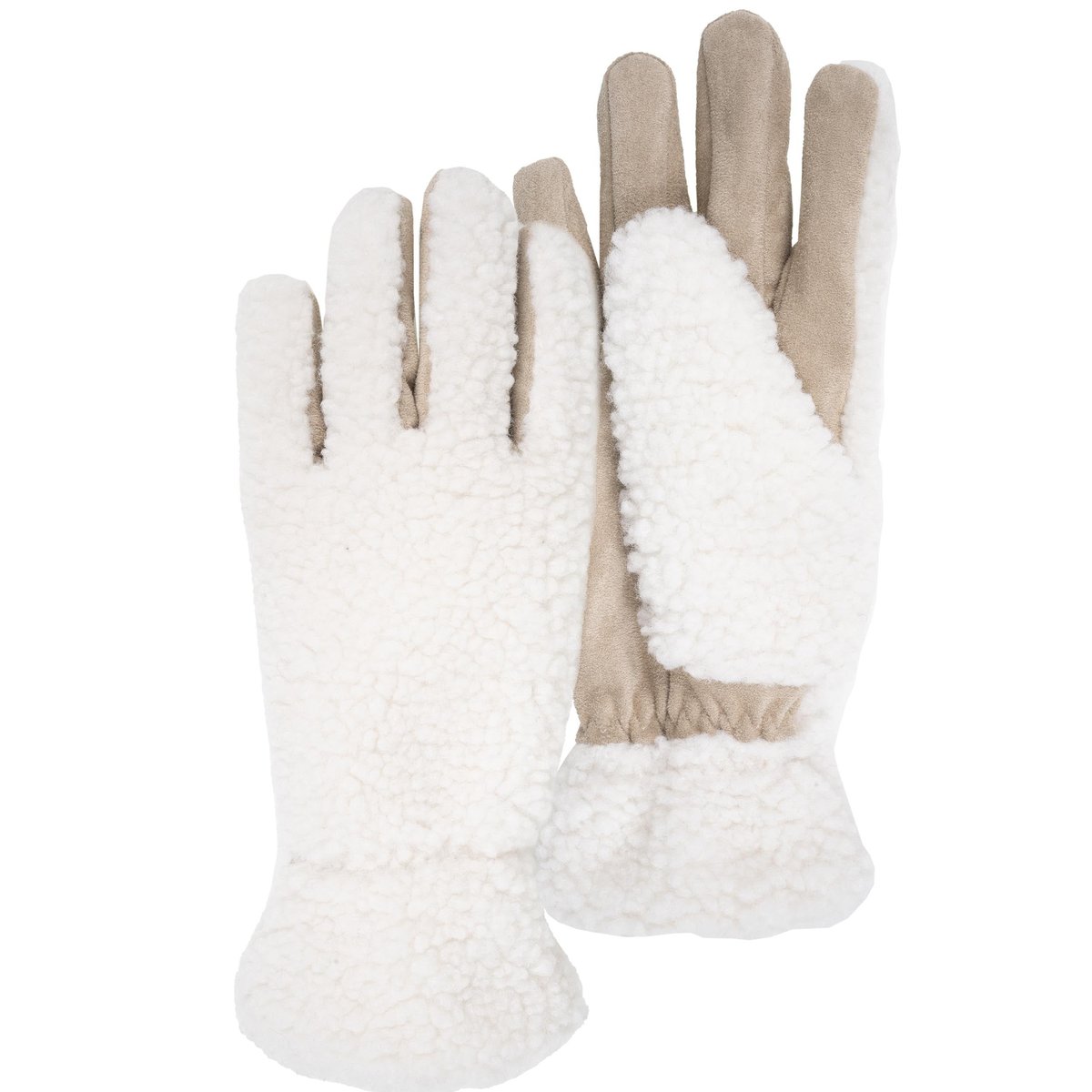 Gants en sherpa, doublé chaud beige crème, ISOTONER